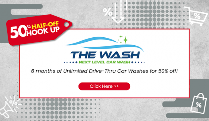 Get 50% off at The Wash!